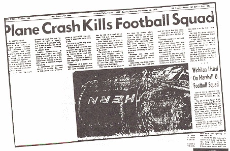 Newspaper Story on Marshall University Football Team Crash